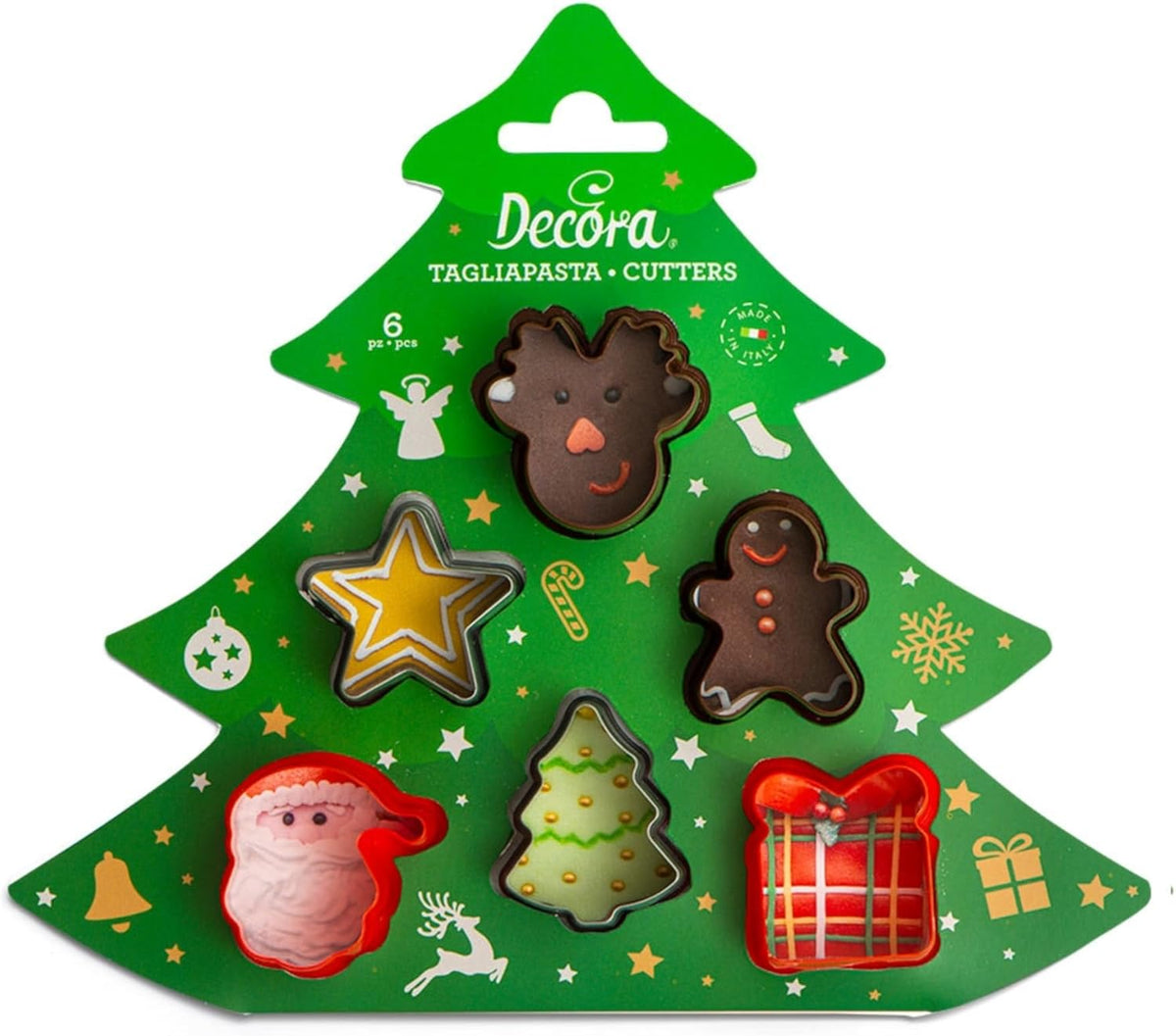 0255097 MINI DÉCORATEUR DE NOËL EN PLASTIQUE, 6 PIÈCES, Assorti