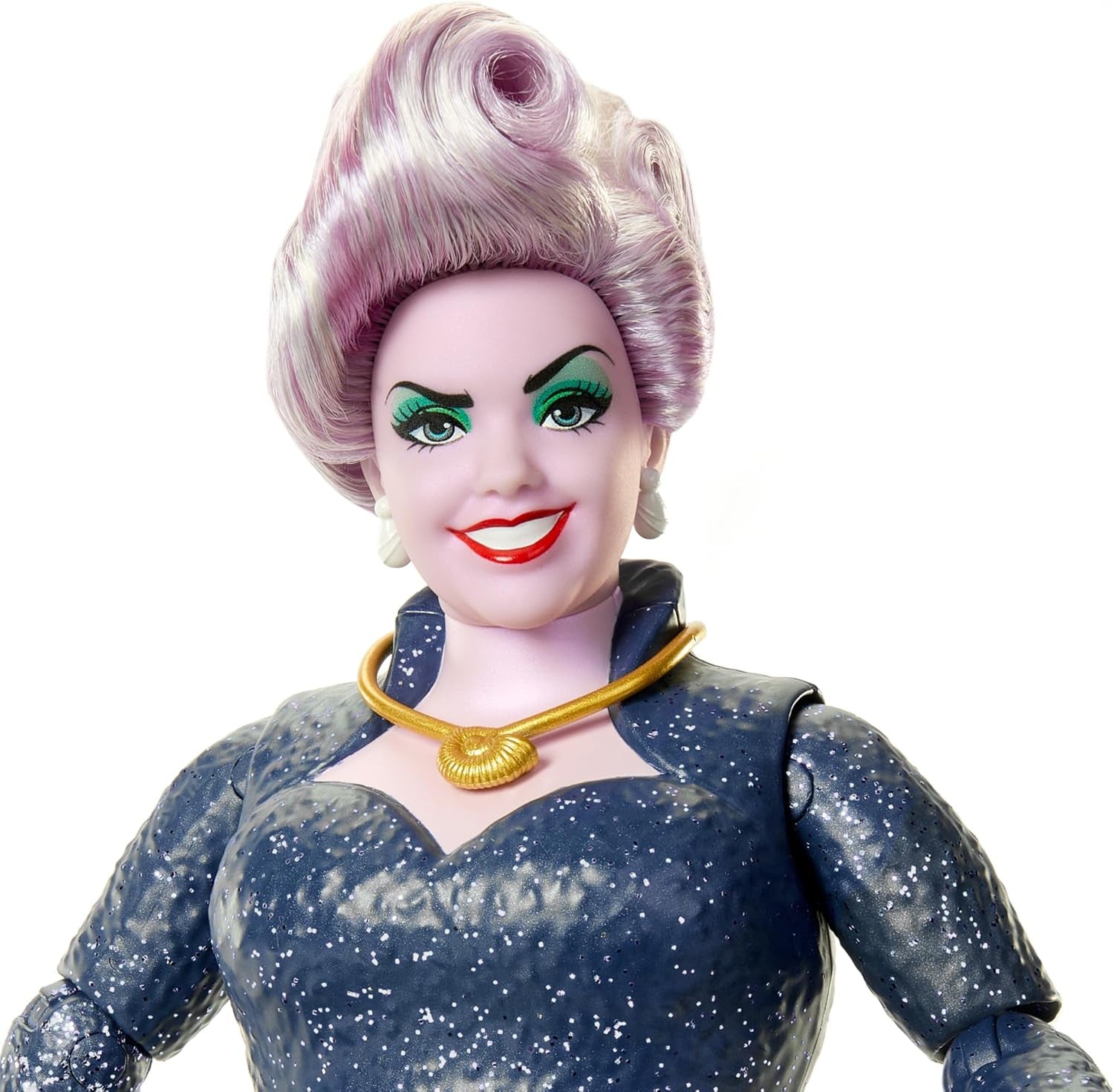 Mattel DISNEY Ariel La Petite Sirène - Ursula avec tentacules, collier amovible et chignon lavande pour un plaisir de coiffure sans fin, convient aux enfants à partir de 3 ans, HLX12