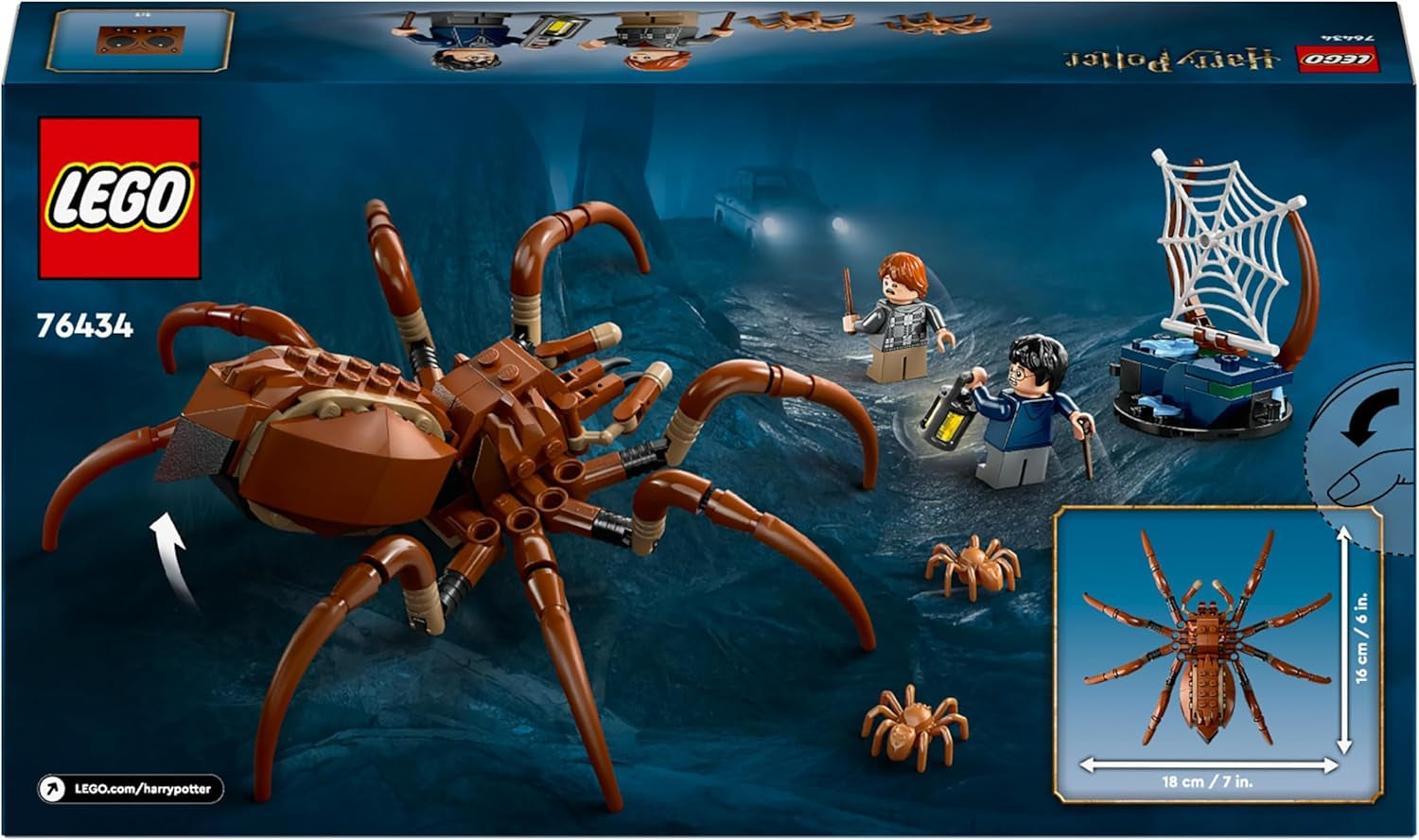LEGO Harry Potter Aragog dans la forêt interdite, Spider Fantasy Playset, créature mythique, 2 figurines, cadeau magique pour les garçons, les filles et les fans à partir de 7 ans 76434 Ensembles de construction Besuche den LEGO-Store