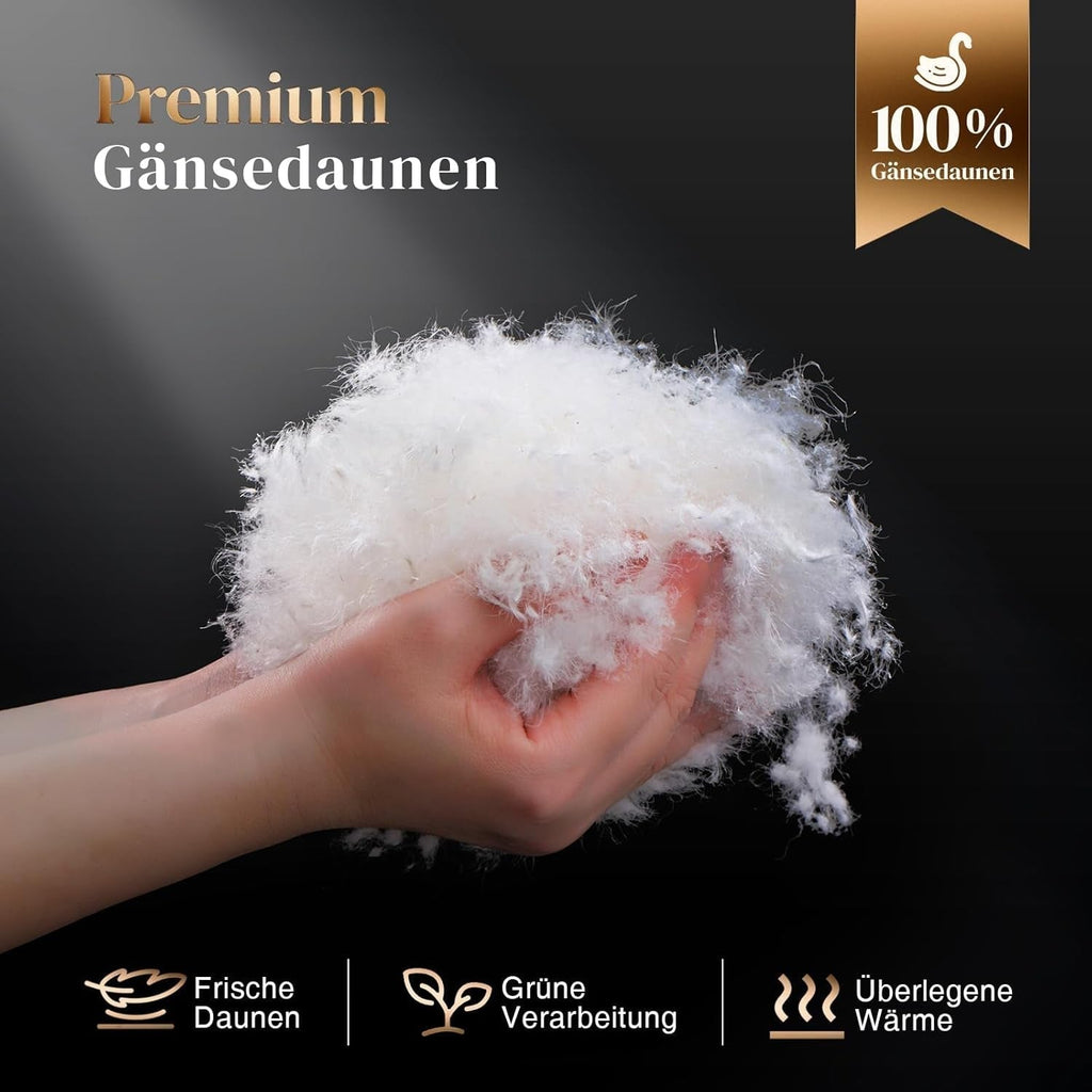 135X200 Plapumă pentru toate anotimpurile 100% plapumă de bumbac cu puf de gâscă și pene, plapumă de pene cu umplutură groasă fără pluș viu, plapumă de tranziție extra pufoasă 3D Baffle Box pentru pat unic, alb Plapumi si pilote Naty Shop