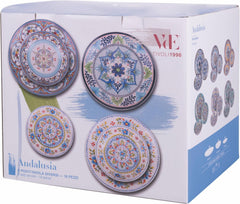 Service de table en porcelaine 18 pièces, 6 ensembles d'assiettes différents, Andalousie