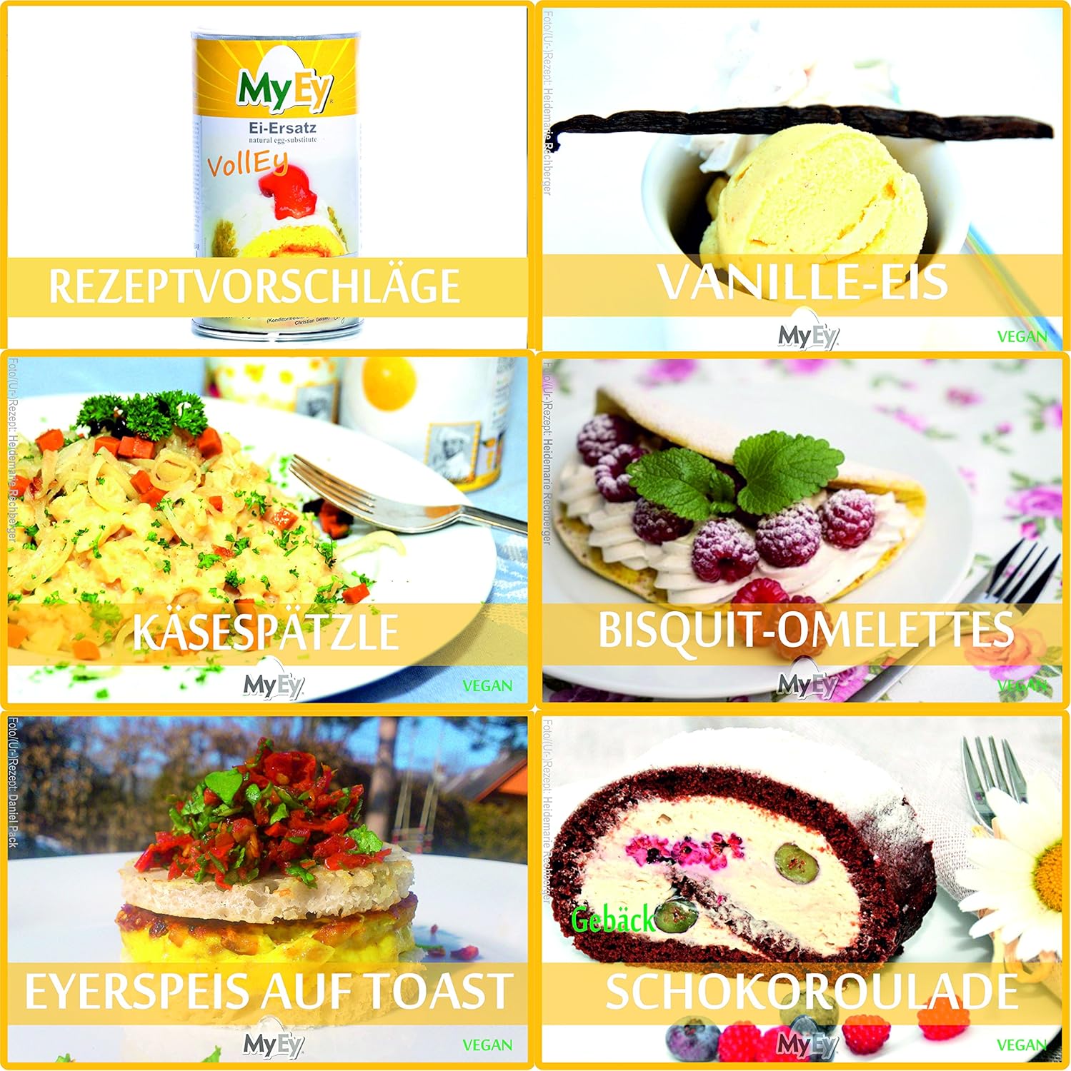 MyEy VollEy Ei Ersatz 200g - Poudre végétalienne pour la cuisine et la pâtisserie