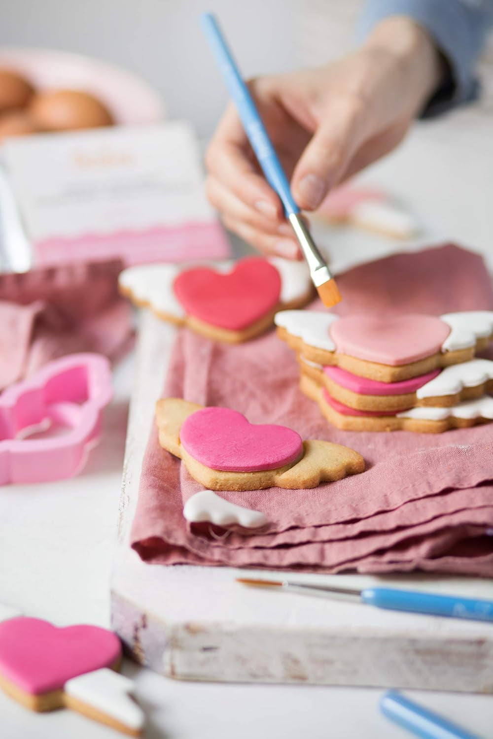 0255063 Boîtes à biscuits en plastique Love, 2 pcs, assorties