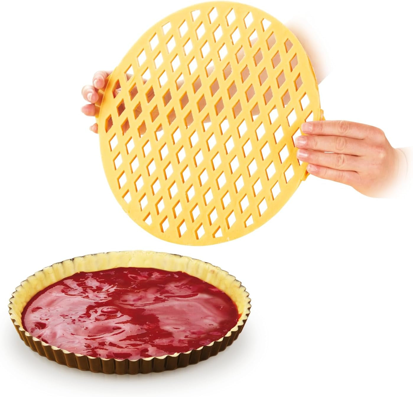 Boîte à biscuits Tescoma, plastique, blanc/jaune, 34 x 33 x 1,8 cm