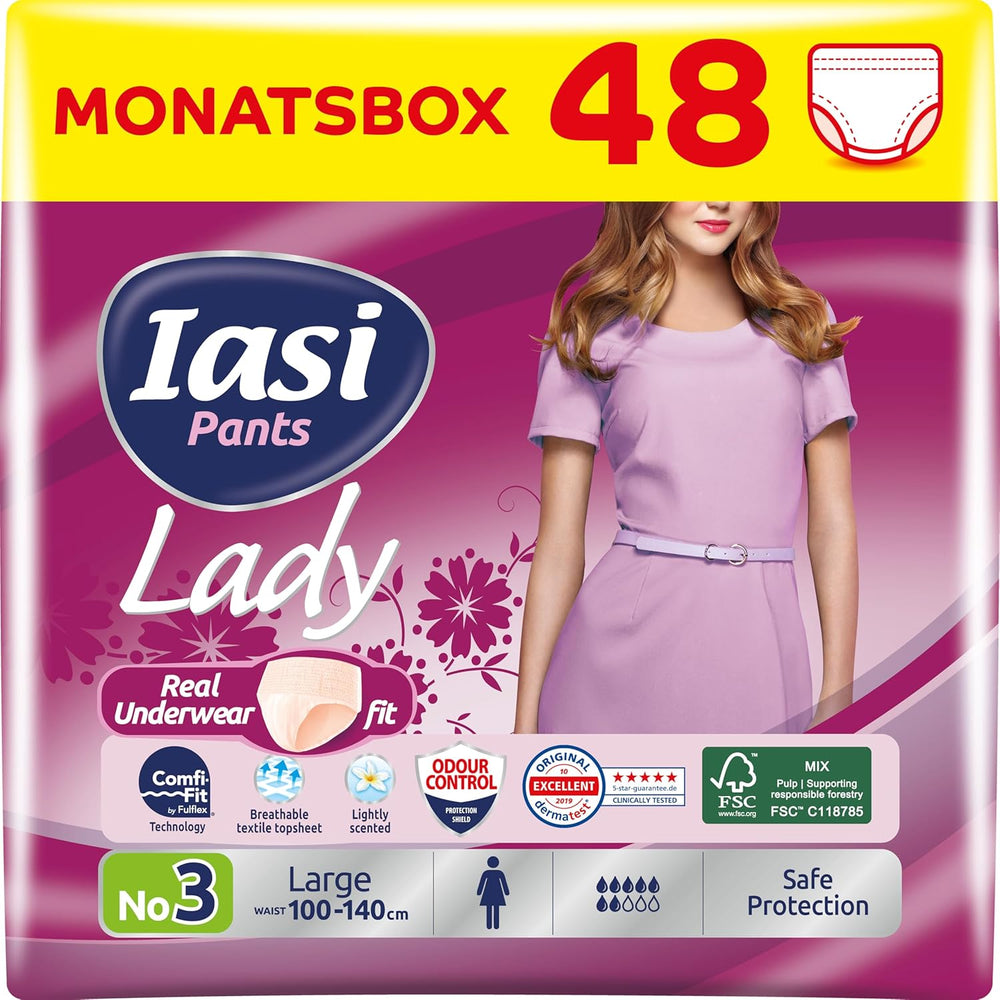 LADY Pants 48 Pantalons Jetables pour Incontinence Urinaire Absorbance Grande Taille S pour Femme 48 Pièces