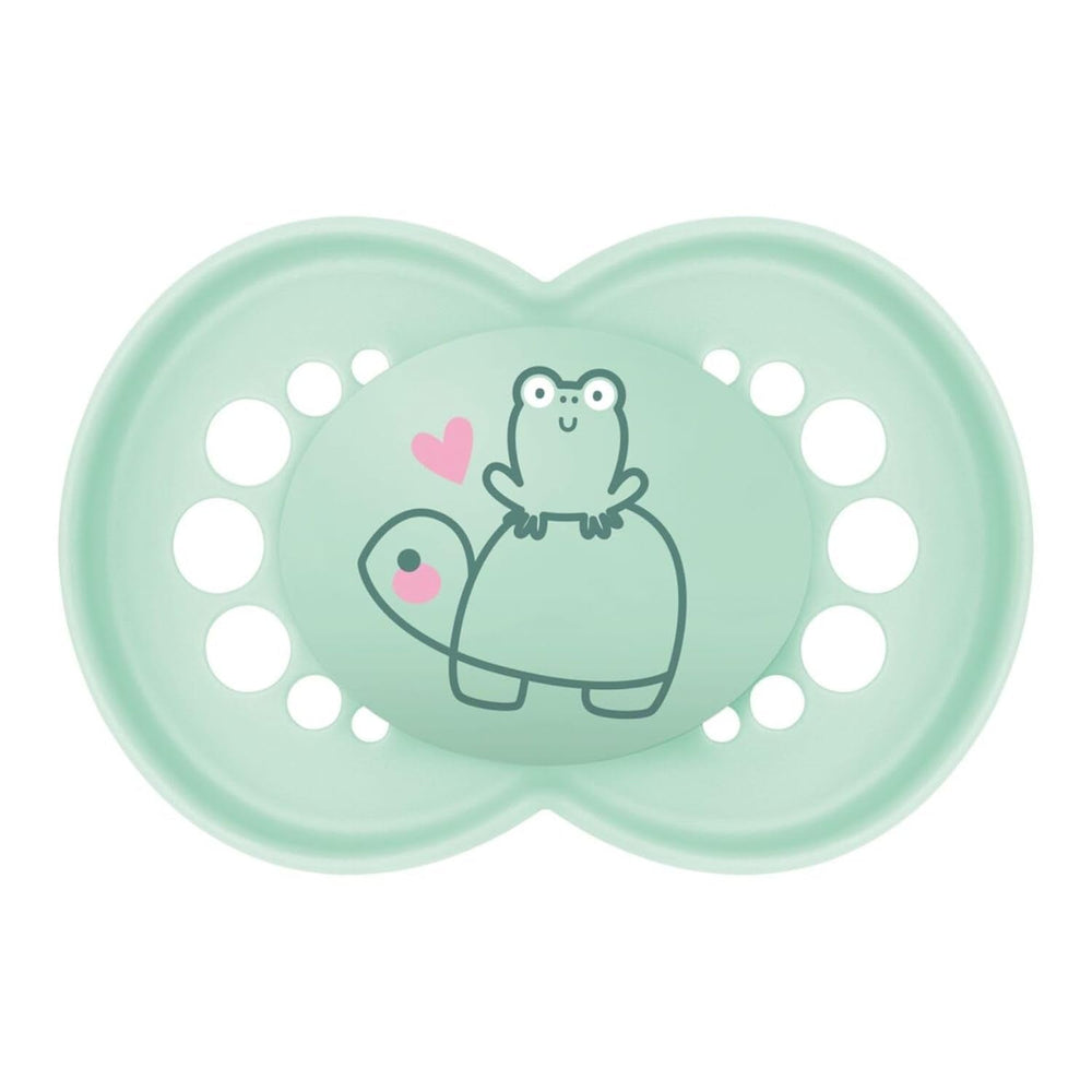 MAMAN | Sucette originale beige 18+ mois (pack de 3) couleur aléatoire - Tétine symétrique en silicone ultra-doux - Sucette bébé de forme anatomique pour un développement optimal de la bouche