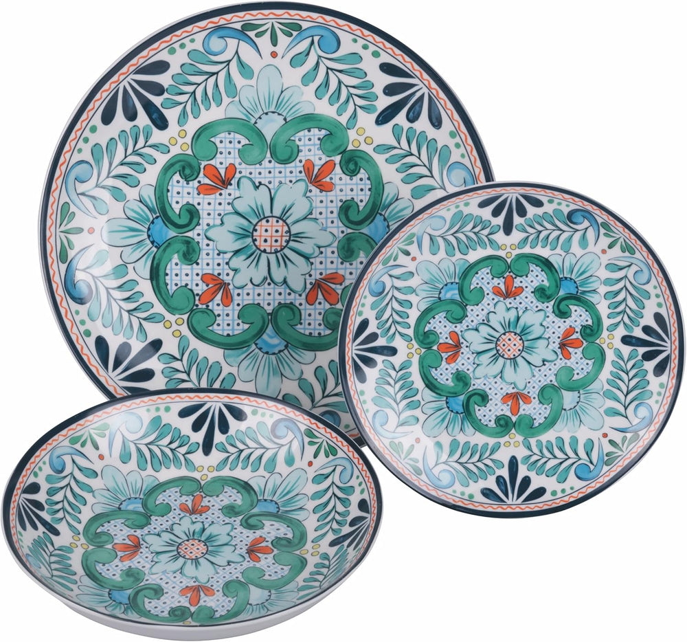 Service de table en porcelaine 18 pièces, 6 ensembles d'assiettes différents, Andalousie