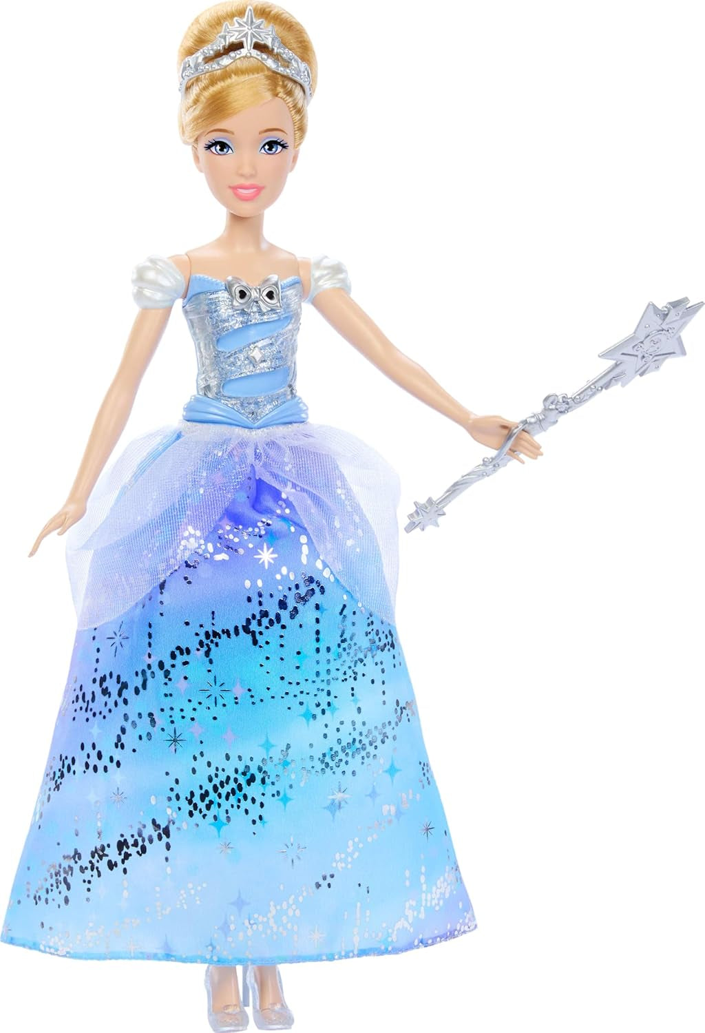 Mattel Disney-Princess-Spielzeuge, Cendrillon-Modepuppe avec 2 Looks, 9 Accessoires, 2 Oberteile zum Anklipsen et 2 Rocke. Jeux 2 en 1 inspirés du film Disney, JCR95