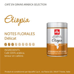 Illy Coffee Beans Sélection de grains de café Arabica de luxe d'Éthiopie, paquet de 6 (6 x 250 g)