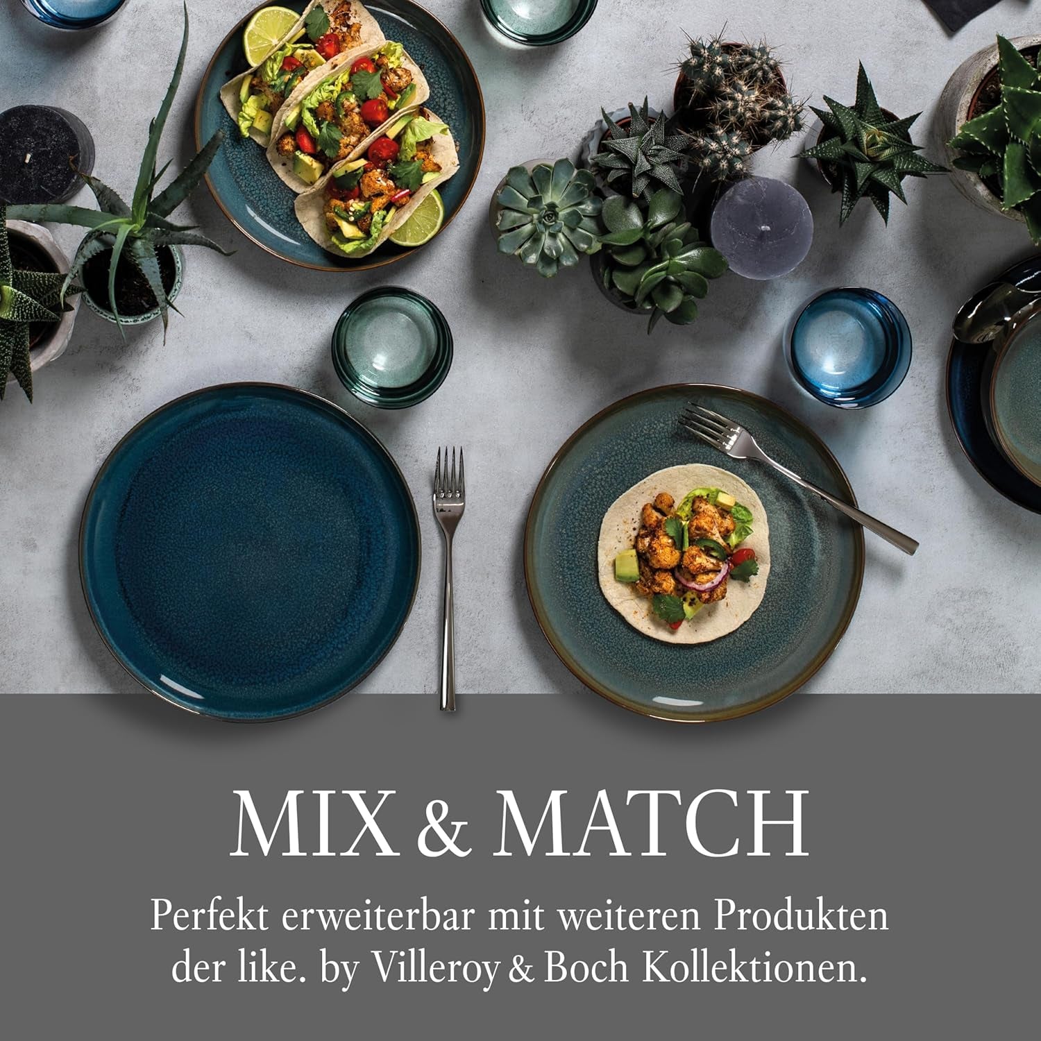 Service de table Crafted Breeze de Villeroy & Boch, 4 pièces, pour 2 personnes, vert