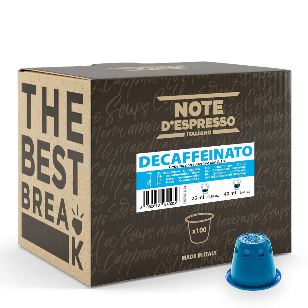 Capsules de café Decaffeinato compatibles Nespresso 5,6g x 100 capsules