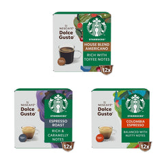 STARBUCKS Probierset, Espresso-Varianten by Nescafé Dolce Gusto Kaffeekapseln 6 x 12 (72 Kapseln) - Exclusif bei Amazon
