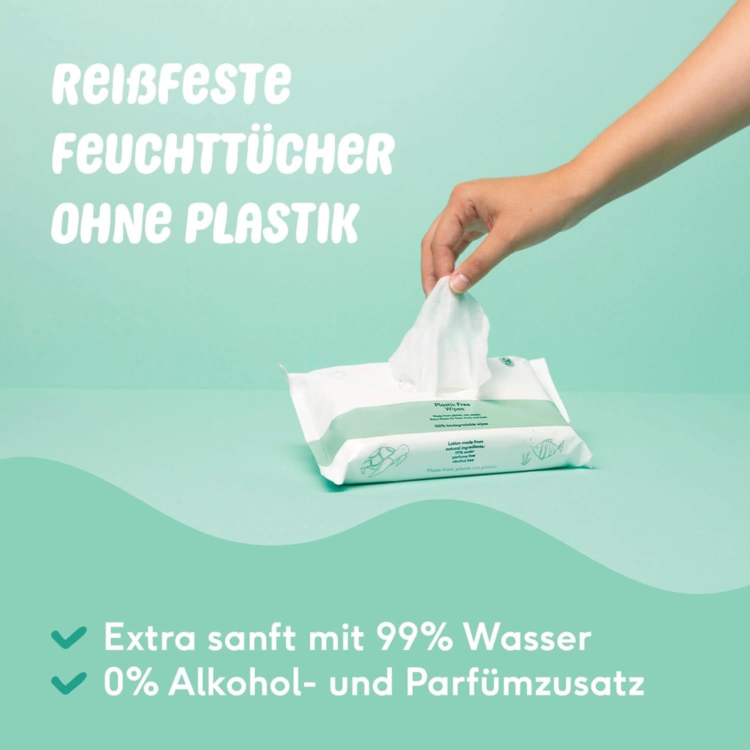 Naïf Plastikfreie Feuchttücher 432 Stück (8Er X 54 Feuchttuch) - Pflege Für Babypo, Körper Und Gesicht - 99% Aus Wasser - 0% Parfüm Und Alkohol - Nachhaltige Feuchttücherbox Eukalyptus Sensitiv Naty Shop