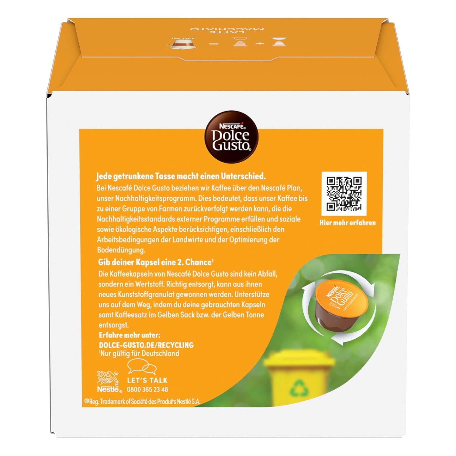 NESCAFÉ DOLCE GUSTO Latte Macchiato Kaffeekapseln 3er Pack (3 x 16 Kapseln)