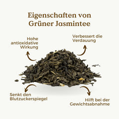 Ceai verde organic cu iasomie 100 g (50 cești) | Ceai de iasomie din China vrac, de calitate organică REPLANTEA