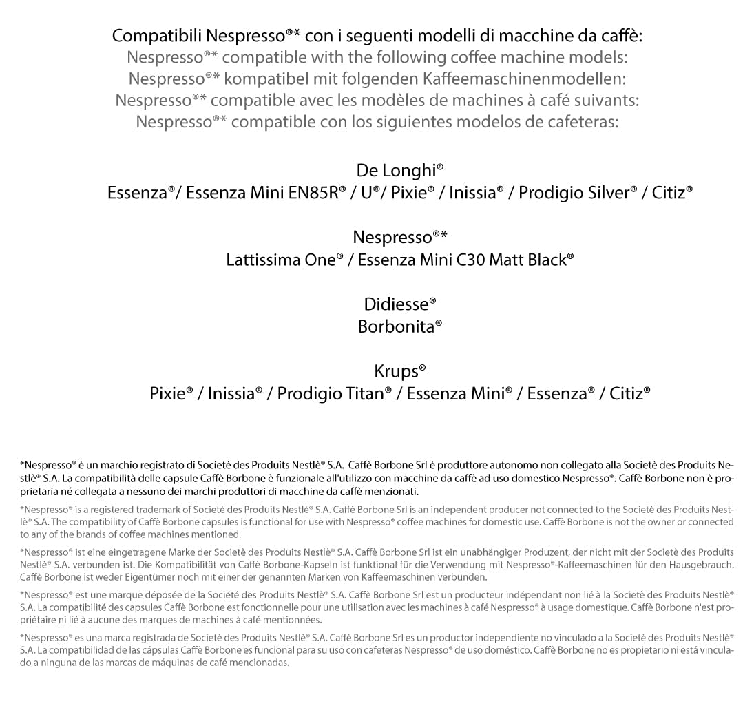 Caffè Borbone Respresso, Rote Kaffeemischung - 50 Kapseln - Compatible avec Nespresso®* Haushalts-Espressomaschinen