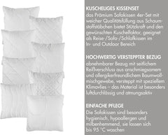 Traumnacht Oreiller roulette confortable, Lot de 4 oreillers, Avec housse matelassée et rembourrage en mousse, 40 X 40 cm, Certifié Oeko-Tex, Fabriqué selon la norme de qualité allemande Oreillers standard Naty Shop