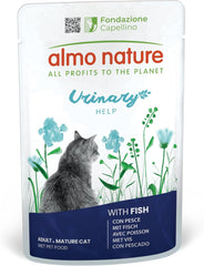 Almo Nature Functional Urinary Help - Nassfutter für ausgewachsene Katzen mit Fisch - Unterstützung für die Gesundheit der Harnwege - 30 Sachets à 70g