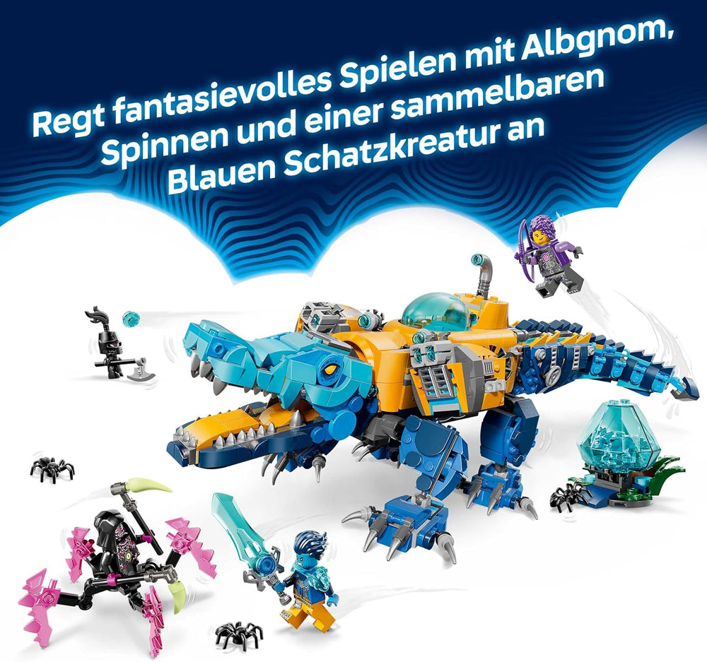LEGO DREAMZzz 2in1 Krokodil-U-Boot - Spielzeug verwandelbar in Adler-U-Boot - incl. 3 Minifigures, 2 Spinnen und Einer sammelbaren blue Treasure-Kreatur - Geschenk für Jungen ab 8 Jahren - 71512