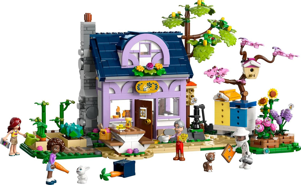 LEGO Friends House and Flower Garden L'Apiculteur Ensemble de construction Nature Playset Cadeau pour les filles de 12 ans et plus Ensemble de modèles à construire 4 figurines et figurines d'animaux Chat et lapin 42669 Jeux de construction Besuche den LEGO-Store