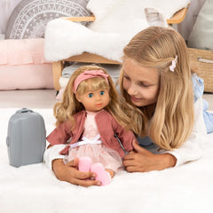Bayer Design 94634AT Charlene poupée interactive avec cheveux, lacht, mit Küsschengeräusch, Funktionspupe, weicher Körper, Schlafaugen, Zubehör, 46 cm, Rosa