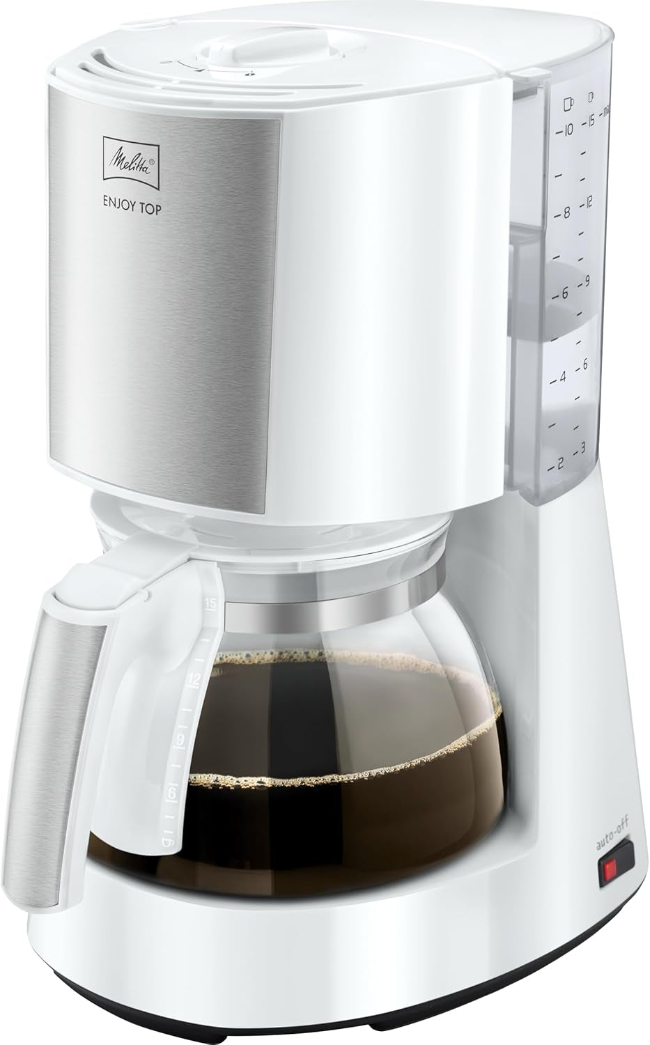 Melitta Enjoy Top Therm - Machine à expresso avec filtre et carafe thermique en acier inoxydable, pour jusqu'à 10 tasses de café, noir/acier inoxydable