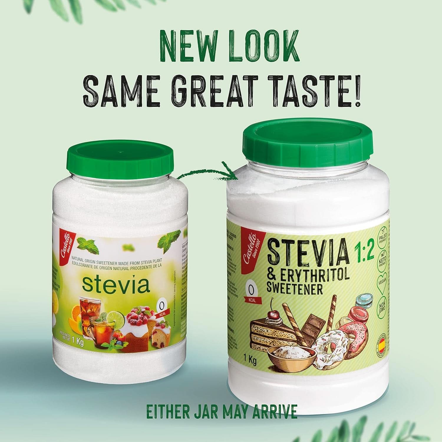 Stevia + Erythritol 1:2 Édulcorant, 1G = 2G Sucre, 1 Kg Édulcorants Naty Shop