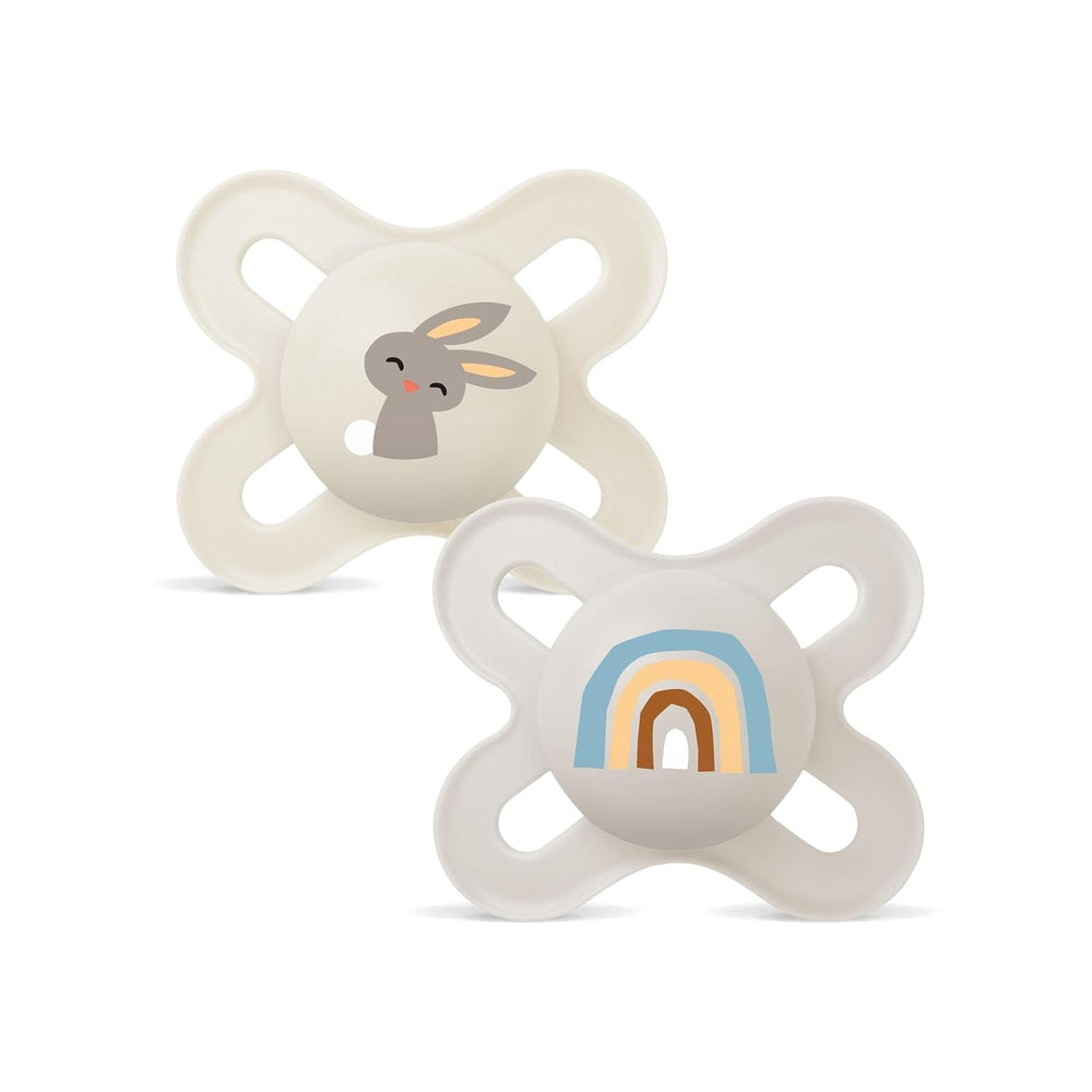 Sucette MAM Originale | Sucette en latex | 0-6 mois | Sucette bébé adaptée à l'allaitement | Recommandé par les sages-femmes Résistant aux morsures | Latex de caoutchouc naturel | Mouton/Lapin | Paquet de 2