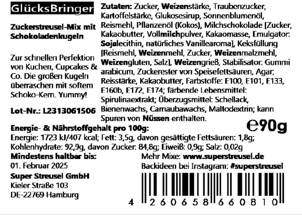 Super Streusel, Lucky Charms, Green Sugar Sprinkles, 90 grammes Sprinkles Naty Shop