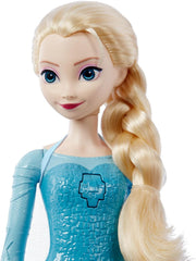Mattel Toys Disney Frozen Elsa poupée chantante en tenue emblématique, chante « Let It Go » du film Disney en anglais, français, allemand, italien, JDL58