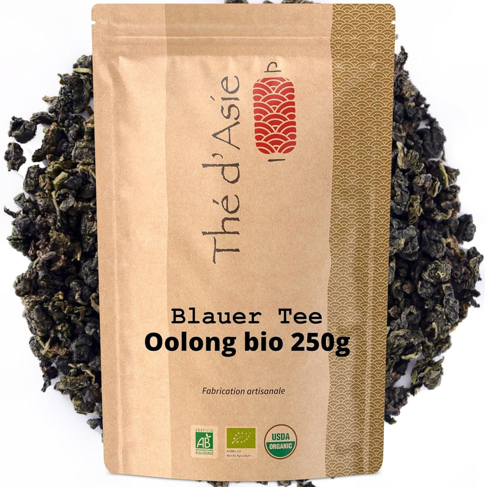 Khla - Thé Oolong Bio 100 G - Thé Bleu - Thé Naturel en Vrac - Thé Asiatique Biologique - En Vrac et Coupé - Tisane et Infusé - Origine Chine