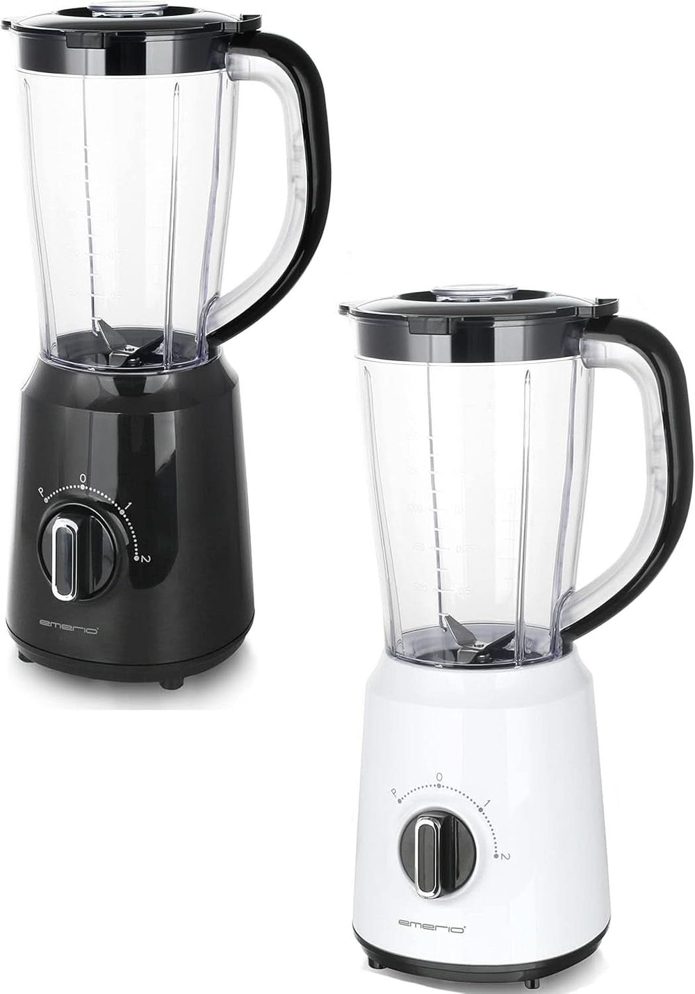 Emerio Standmixer BPA Free Crush Ice Function 1.5L Behälter 2 Geschwindigkeiten + Pulse Funktion Messereinheit Aus Edelstahl Sicherheitsschalter Geschirrspülgeeignet 500 Watt BL-12816.8 Schwarz Bucatarie Naty Shop