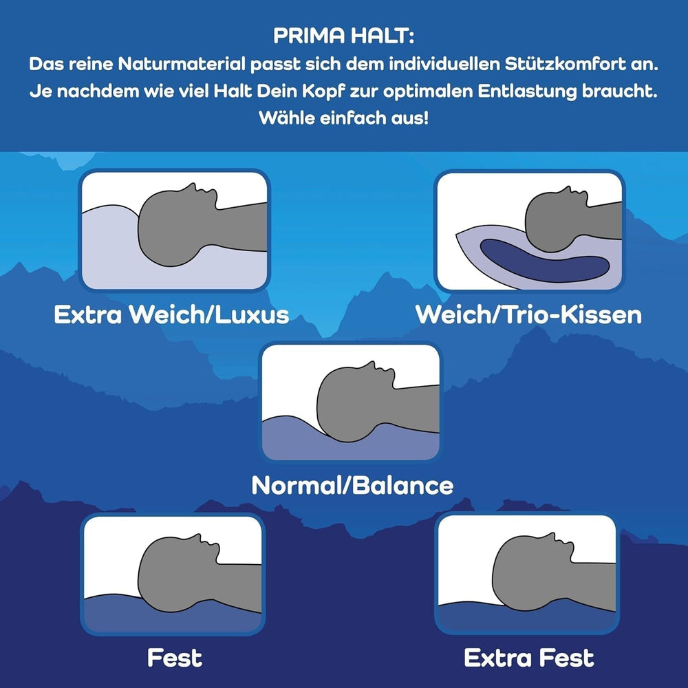 LINEA by Böhmerwald - Cosy - Oreiller Balance de haute qualité, 40X80, 70% plumes classe 1, 30% duvet neuf, adapté aux allergies, lavable jusqu'à 60°C, fabriqué en Allemagne Oreillers standards Naty Shop