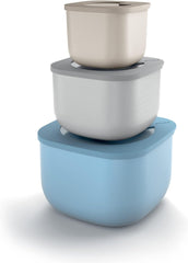 Guzzini - Kitchen Active Design, STORE&MORE Lot de 3 boîtes hermétiques pour réfrigérateur/congélateur/micro-ondes, hautes - 19,5 x 19,5 x h12,3 cm | 750/1550/2800 cc- 17070852 Boîtes de conservation alimentaire Naty Shop 19,5 X 19,5 X 12,3 Cm Unique