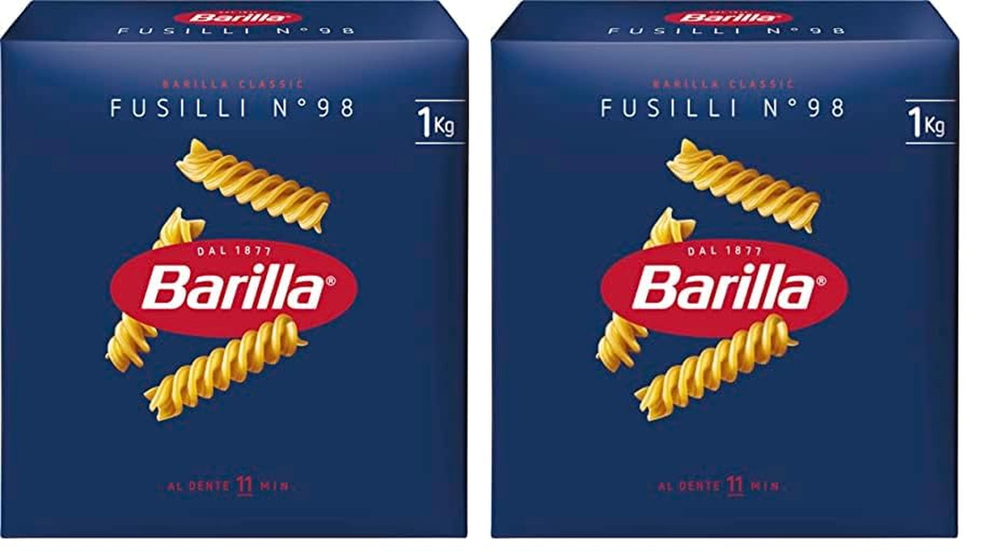 Pâtes Barilla Classique Fusilli no. 98, issu de blé dur de haute qualité, toujours al dente, 1 kg