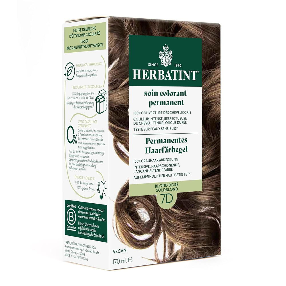 Gel colorant capillaire permanent 6N blond foncé - 170 ml I Sans ammoniaque, couverture à 100% des cheveux gris I Testé sur peaux sensibles, aux 8 extraits de plantes