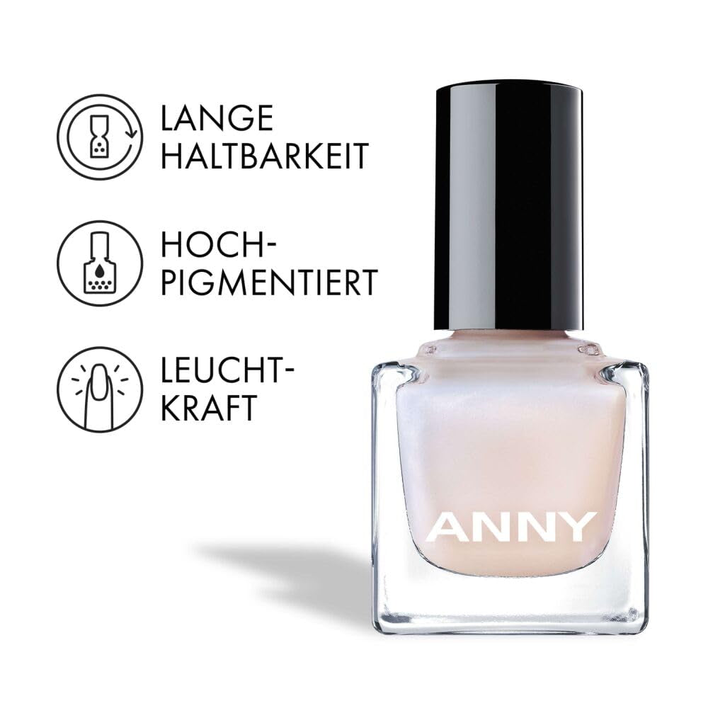 ANNY Vernis à ongles – Vernis à ongles coloré de haute qualité avec une brillance longue durée, résistant aux éclats et à séchage rapide, couleur : Opalescent - 15 ml