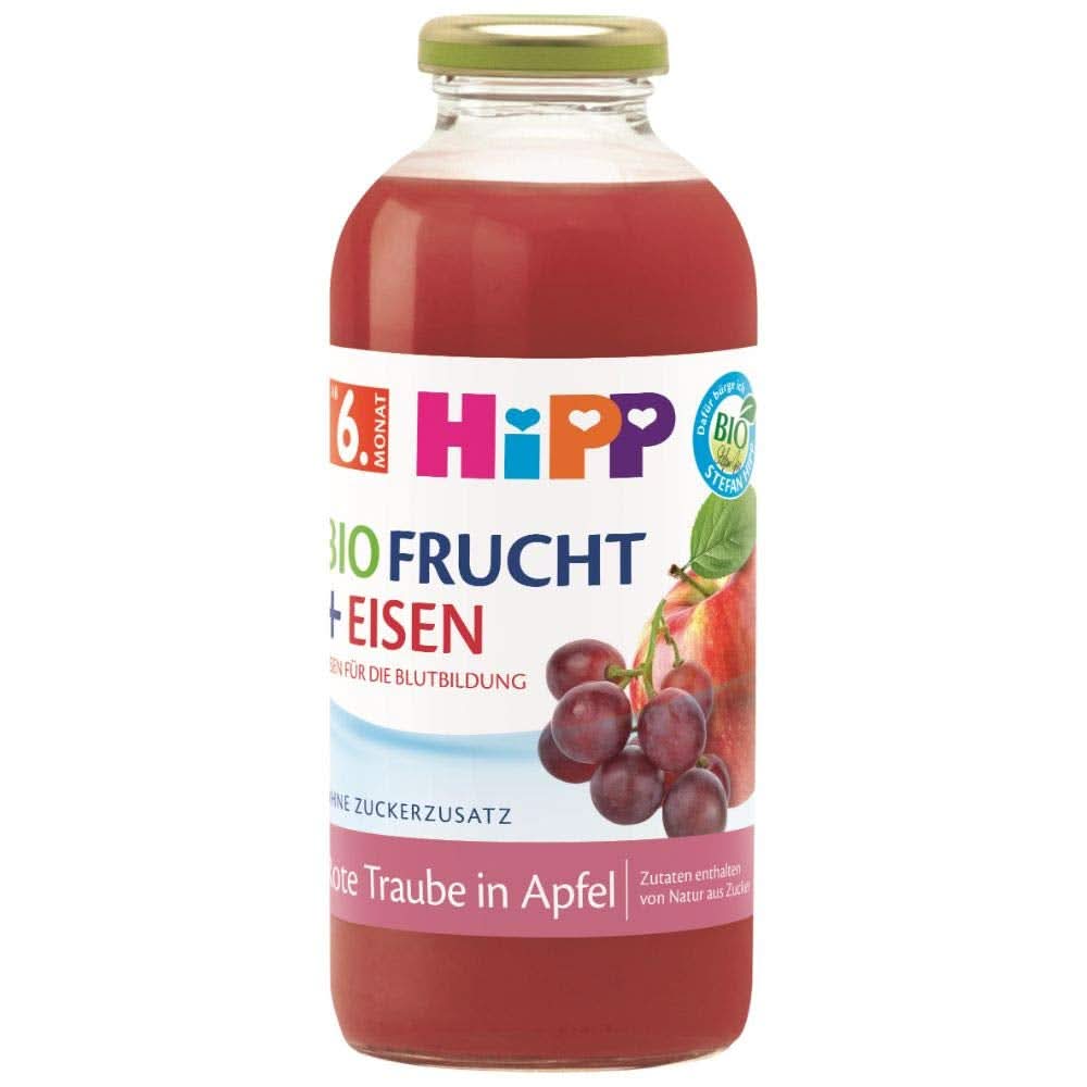 Hipp Boissons bio au jus de fruits +, multifruits à la vitamine C, pack de 6 (6 x 0,5 L) Mère et Enfant Naty Shop 500 ml Fruits rouges