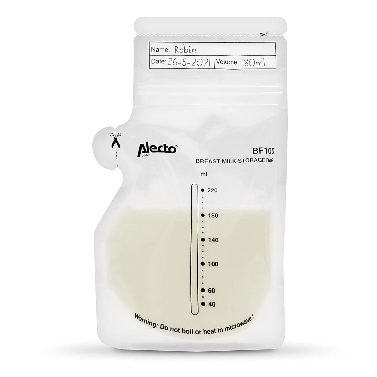 BF100 Sachet de conservation pour lait maternel - Sachet pour lait maternel - capacité 220 Ml - 100 pièces - Transparent Accessoires Alimentaire et Allaitement Bebe Naty Shop