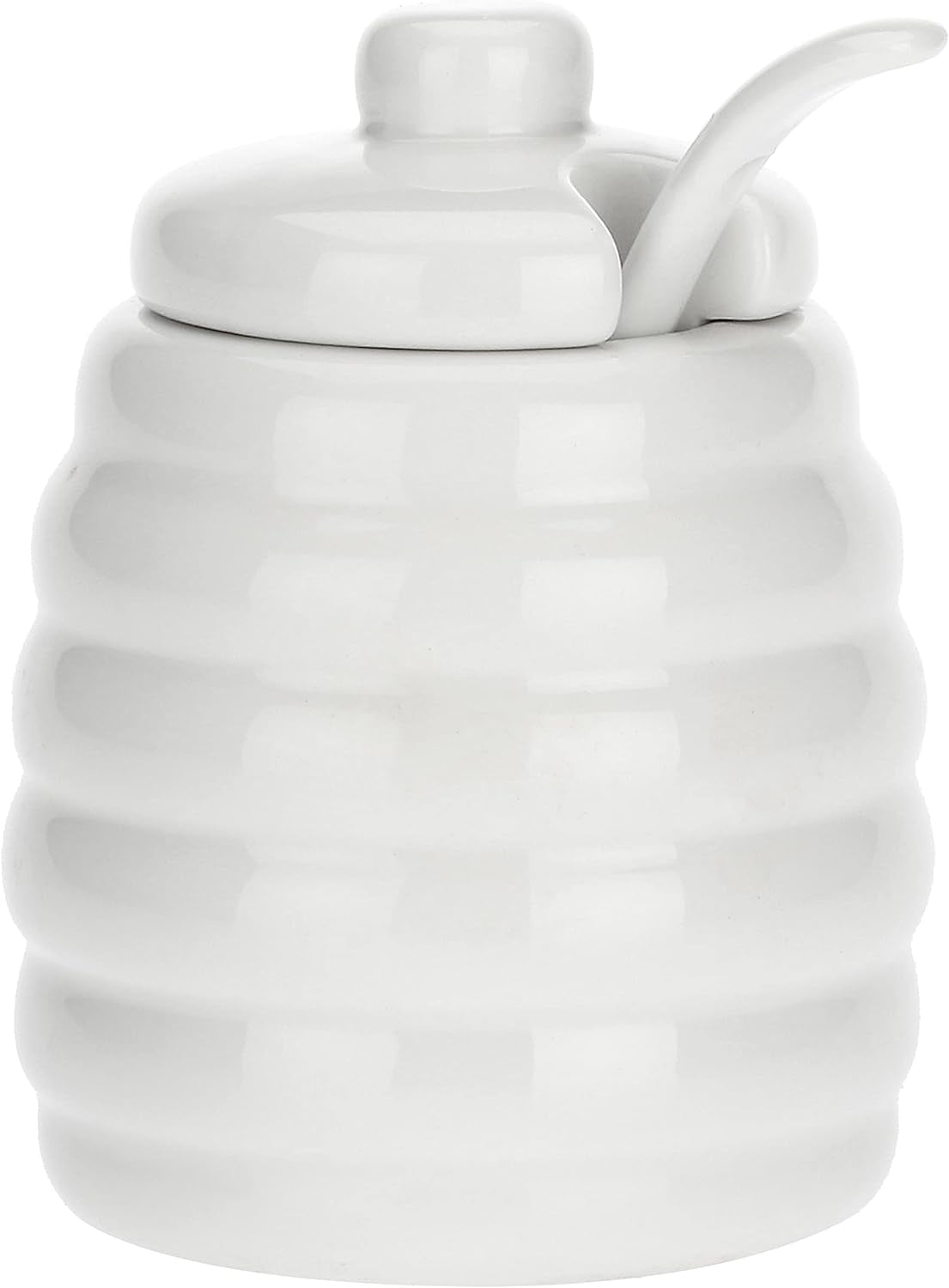 la Porcellana "Sucrier Domestique avec Cuillère, Coffret Cadeau, Blanc"