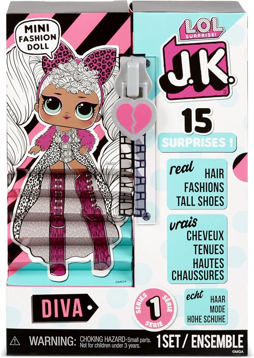 LOL Surprise JK Mini-Modepuppe - 15 Surprises, Vêtements et Accessoires - Ab 6 Jahren - Sammlerstück - Diva