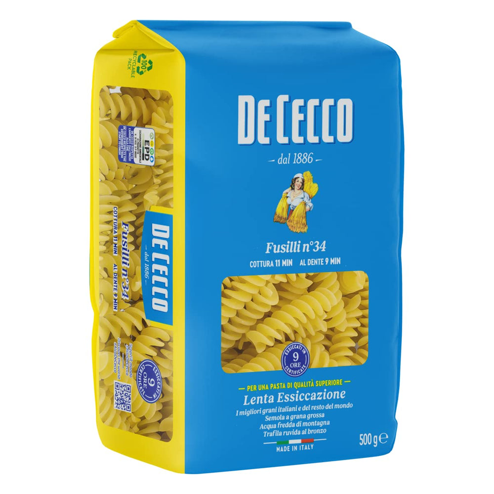 Fusilli 34, Pâtes au gris di Grano duro, 500 g