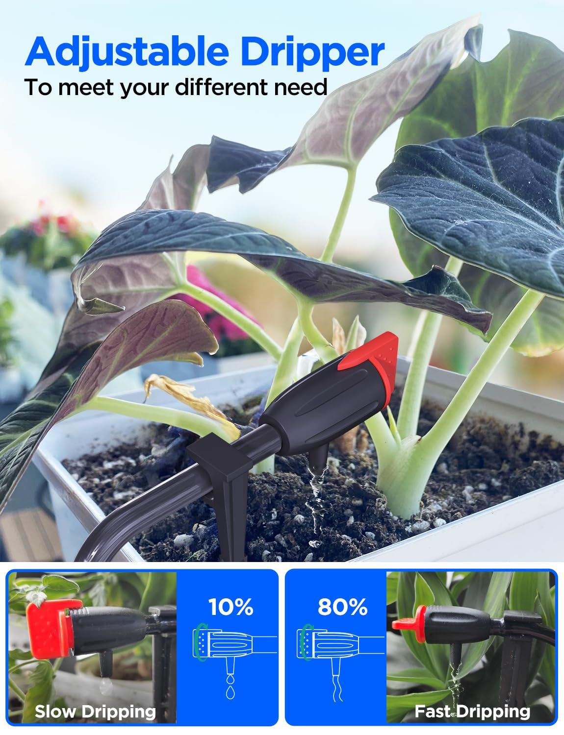 Système d'arrosage automatique d'intérieur WiFi, système d'arrosage télécommandé par application pour 10 plantes en pot, kit d'irrigation goutte à goutte automatique, arrosage des plantes d'intérieur (gris) (gris, Gen-3)