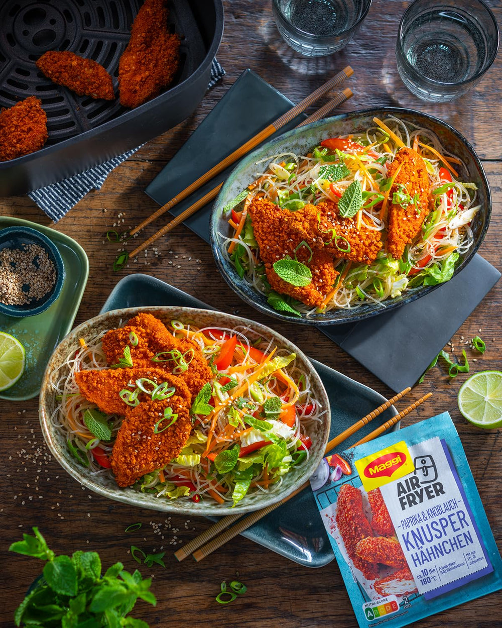 MAGGI Airfryer Knusper Hähnchen - Paprika et Knoblauch, 1er Pack (1 x 39g)