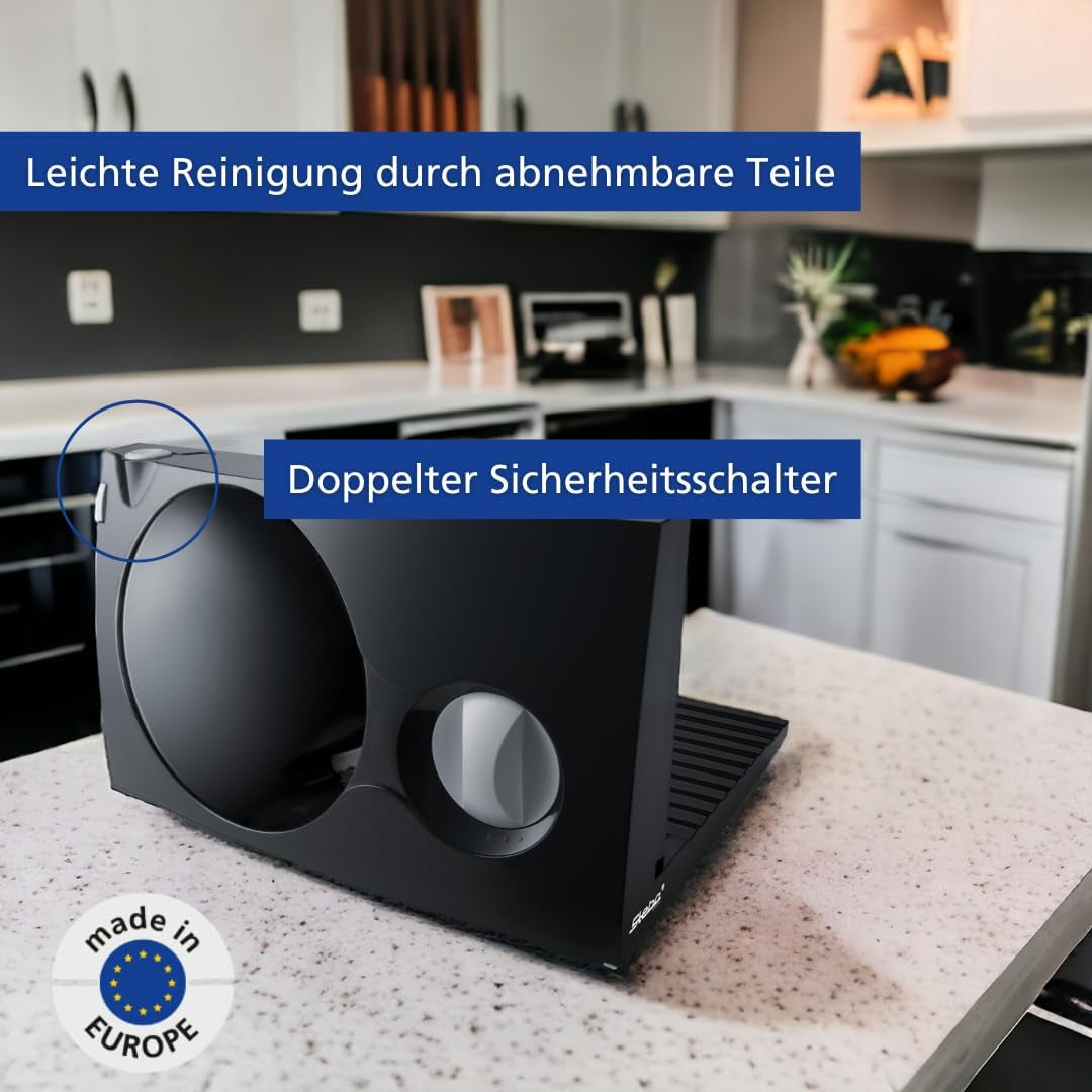 Trancheuse multifonctionnelle Steba, épaisseur de coupe réglable jusqu'à 17 mm, protection des mains Trancheuses Rasnite et Naty Shop