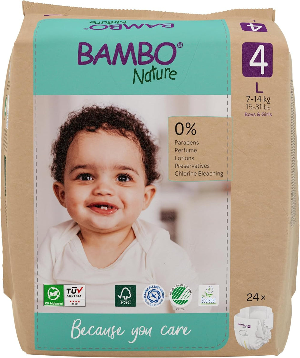 Couches pour bébé Bambo Nature, taille 1 (2-4 kg), boîte mensuelle de 132 unités | Couches haut de gamme avec protection améliorée contre les fuites | Confort et liberté ultimes pour les nouveau-nés | Couches testées dermatologiquement