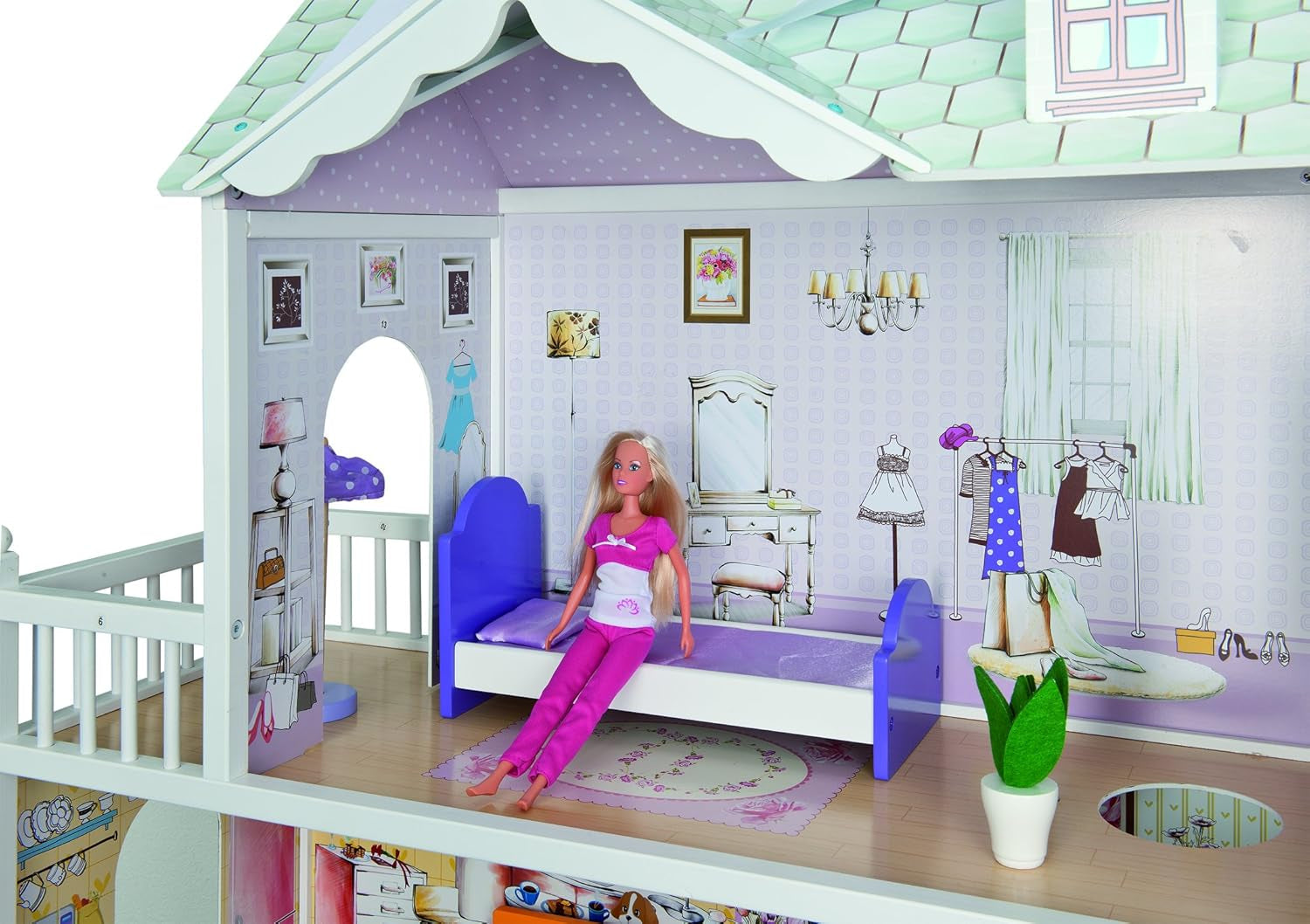 Eichhorn 100002510 lemn, păpușă, casă, vilă, colorat Casute de papusi Naty Shop