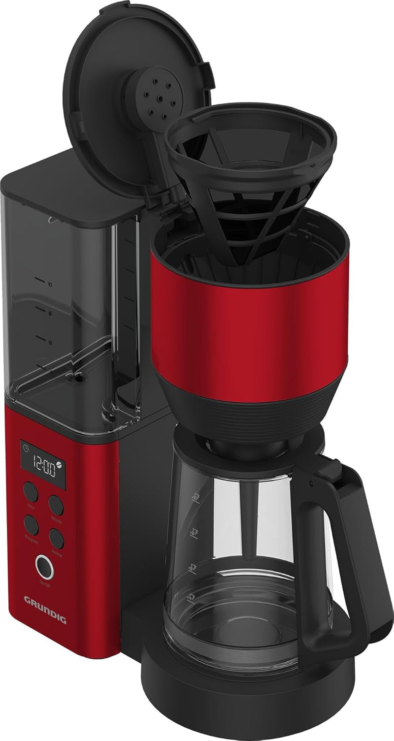 Machine à expresso numérique avec filtre GRUNDIG KM8440, rouge, 1000 W, 1,25 litres