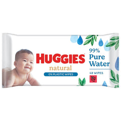 Lingettes humides Huggies naturellement biodégradables pour bébés sensibles, 8 x 48 lingettes, paquet en vrac
