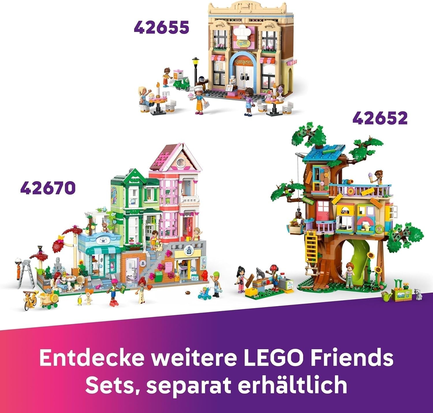 Restaurant și școală de gătit LEGO Friends, set de joacă de rol, jucărie educativă pentru copii de la 8 ani, promovează dezvoltarea socială, cadou de ziua de naștere sau de Crăciun pentru fete 42655 Seturi de constructie Besuche den LEGO-Store